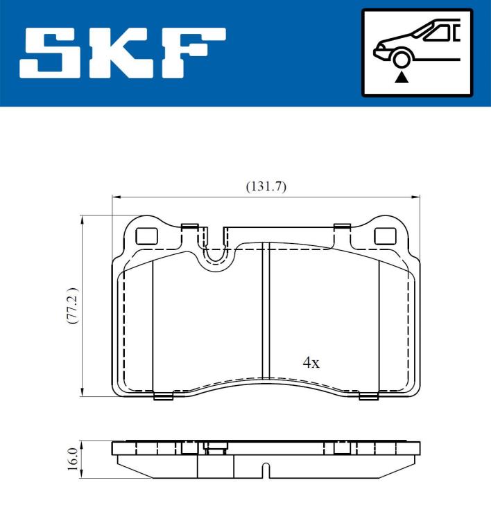 Jogo de 4 pastilhas de travão SKF ref. VKBP 80312